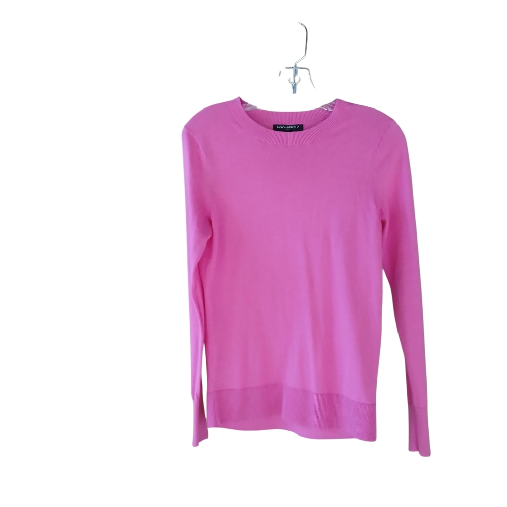 Banana Republic Factory Pink Crew Neck Cotton & Rayon Sweater Small